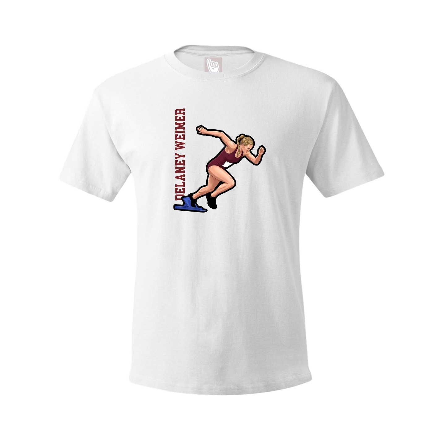 Youth Tee — Name Vertical in White