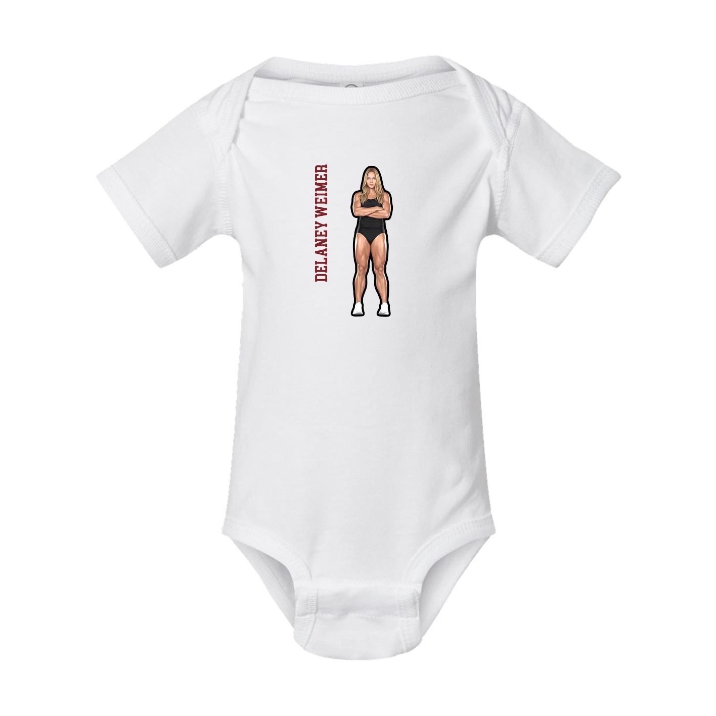 Baby Onesie — Name Vertical in White