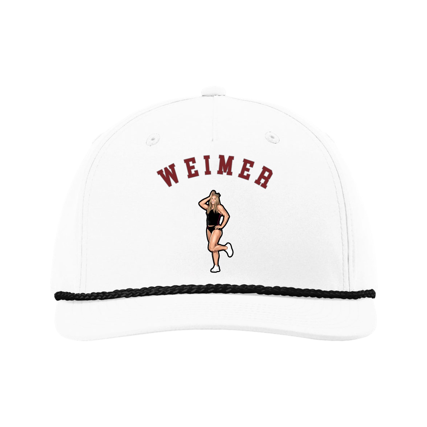 Five-Panel Classic Rope Cap — Shirsey Arch in White