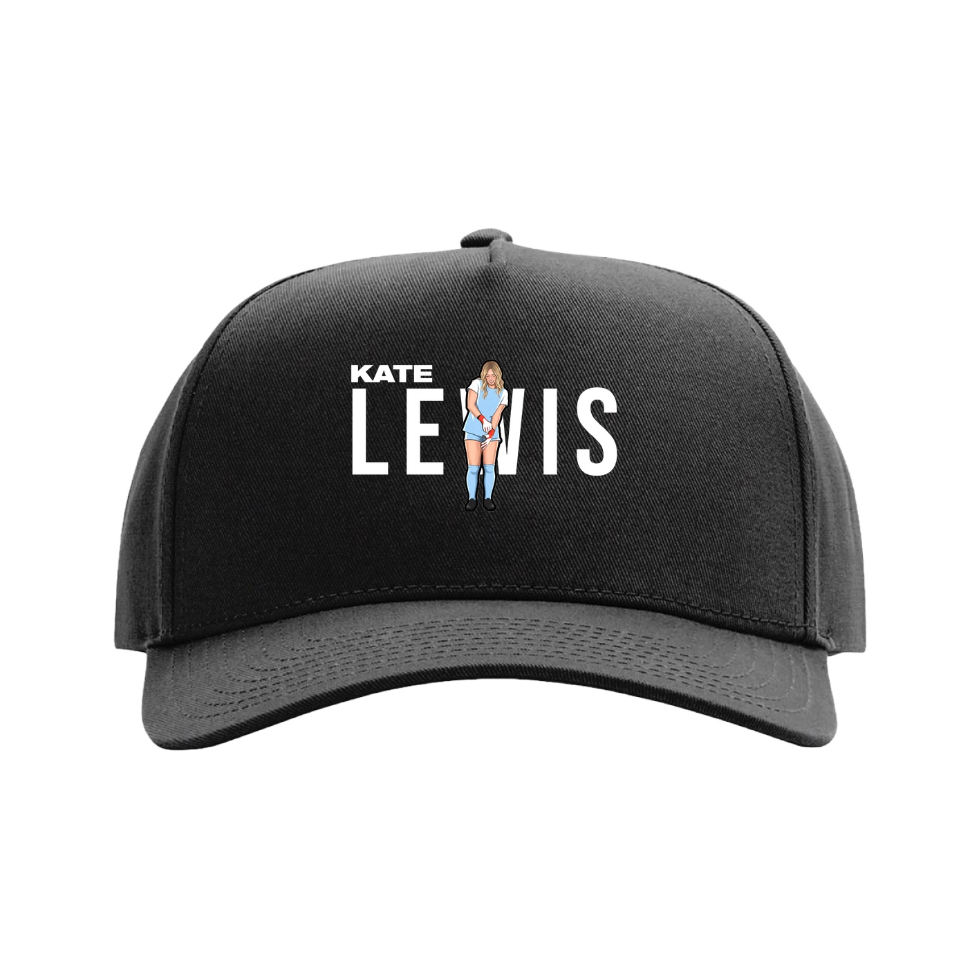 Full Fabric Five-Panel Champ Cap — Player Name in Black