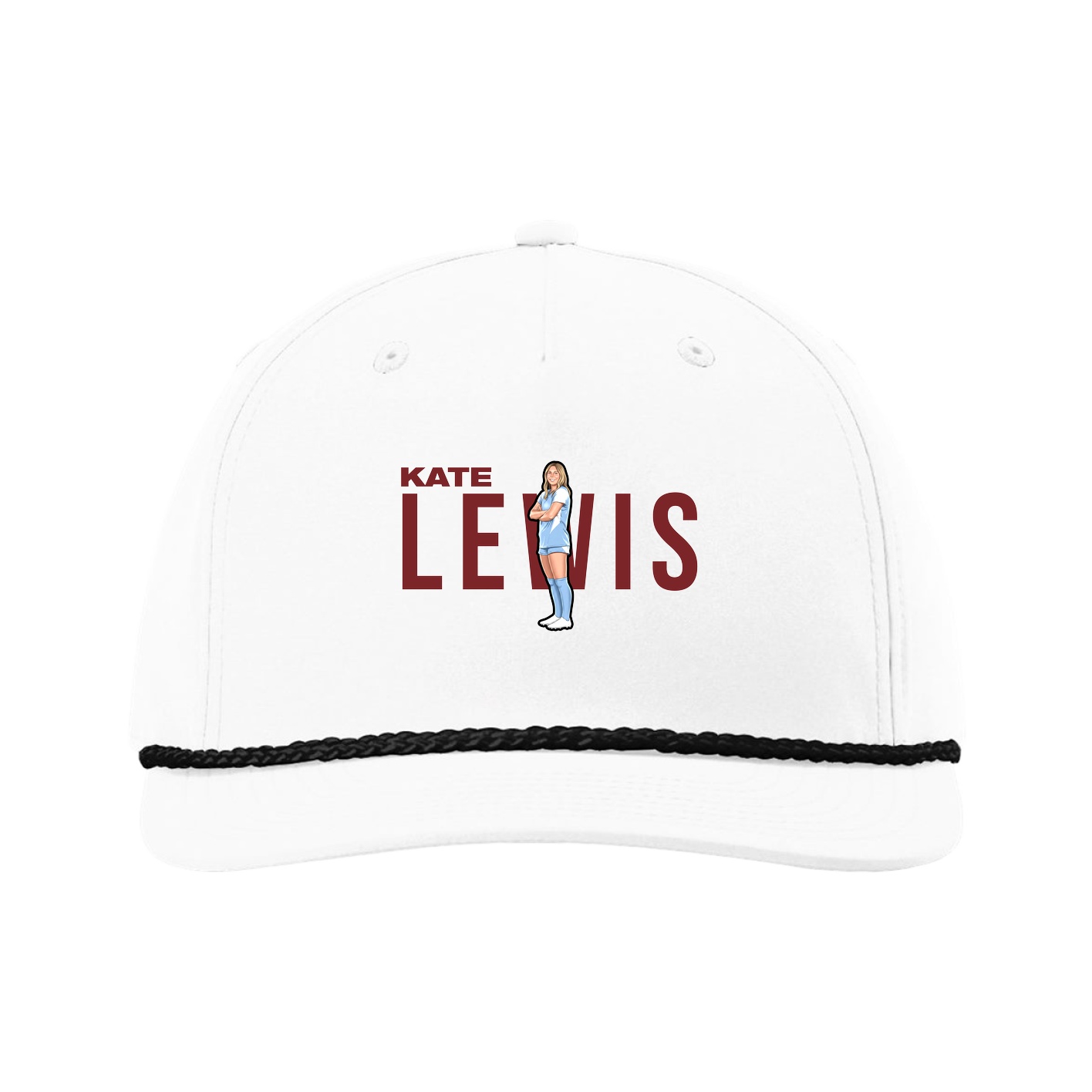 Five-Panel Classic Rope Cap — Player Name in White