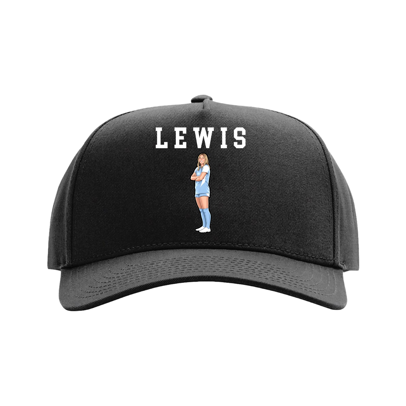 Full Fabric Five-Panel Champ Cap — Shirsey in Black
