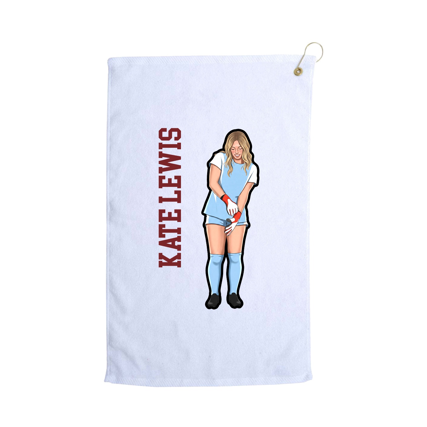 Golf Towel — Name Vertical in White