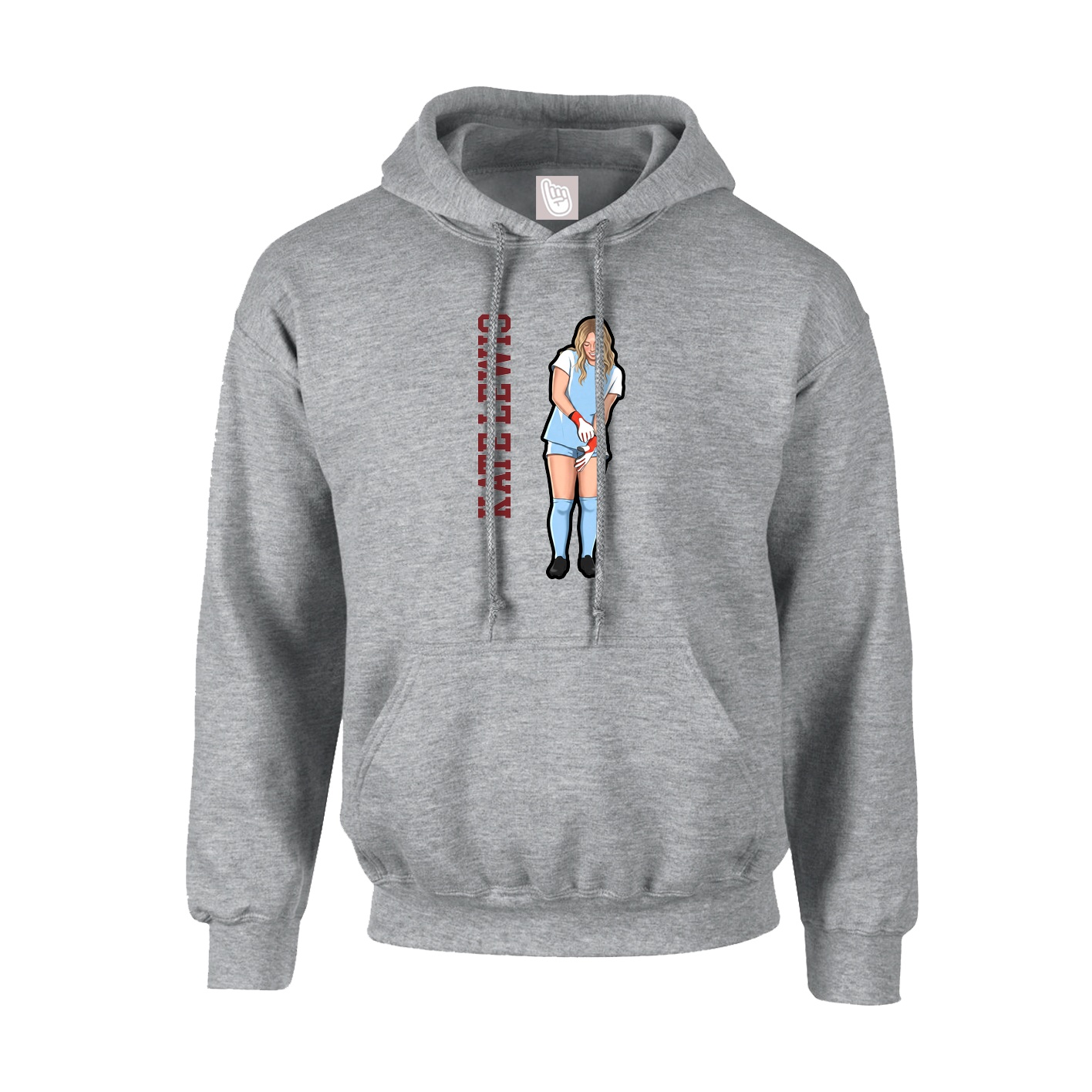 Hoodie — Name Vertical in Grey