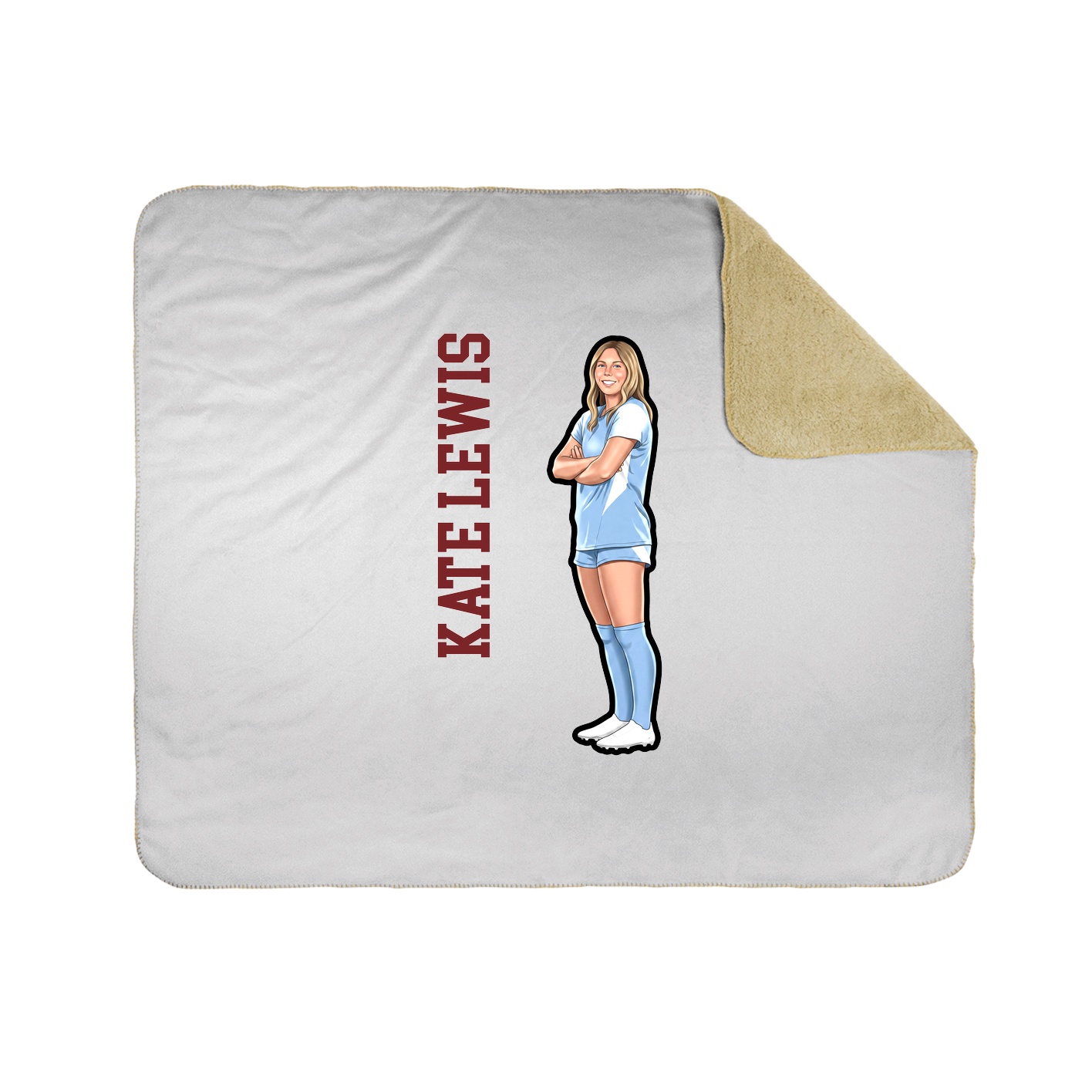 Throw Blanket — Name Vertical in White