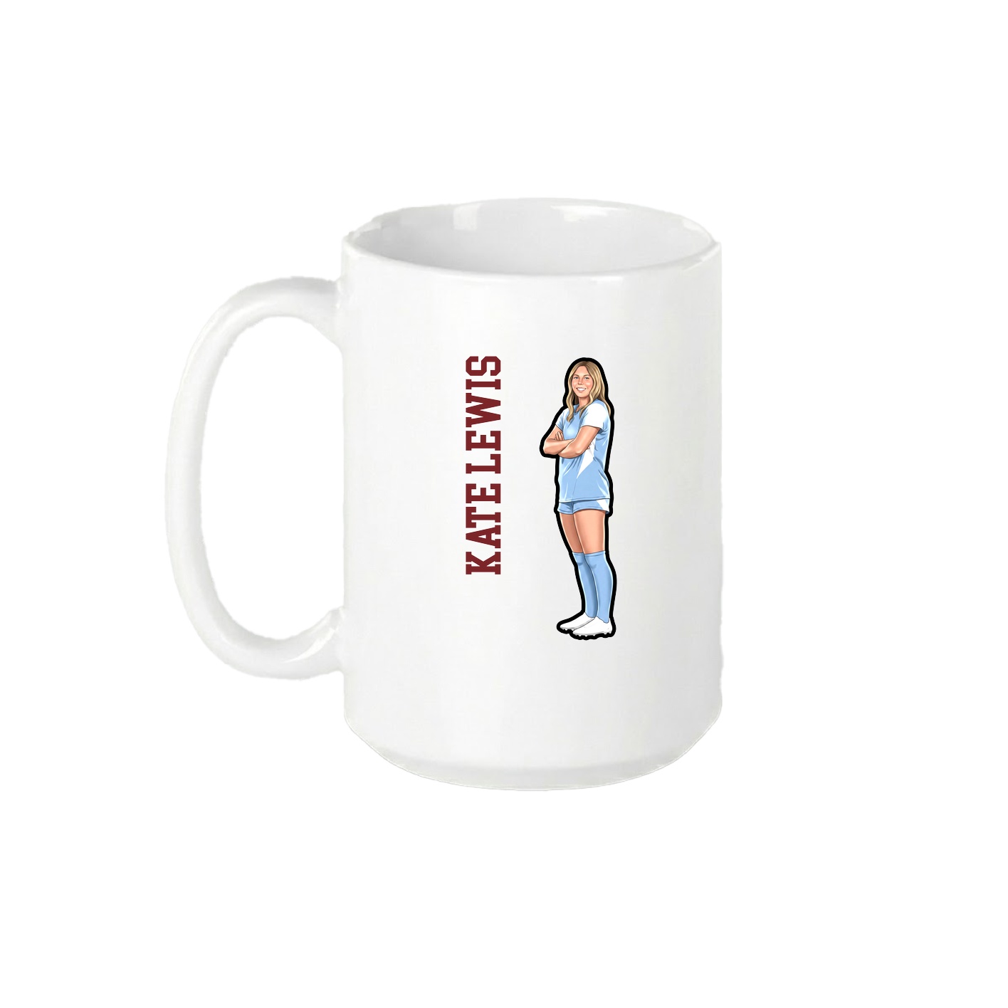 15oz Coffee Mug — Name Vertical in White