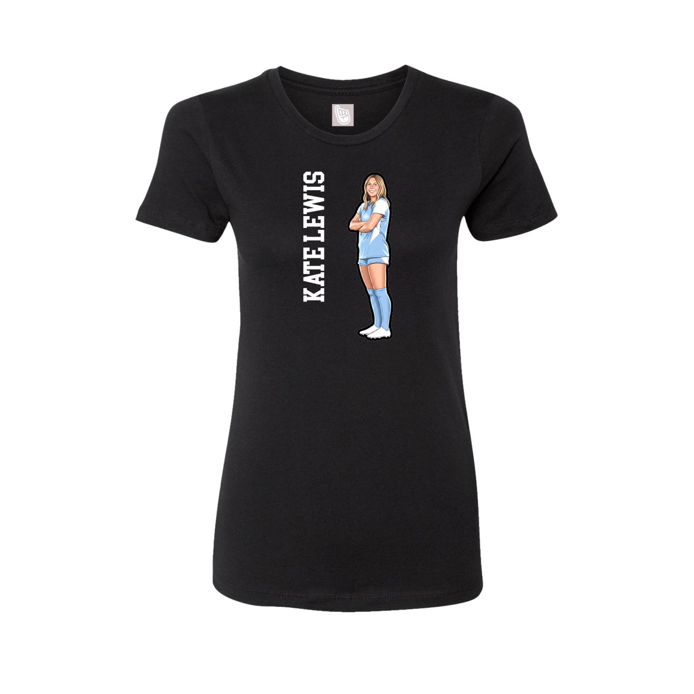 Fitted Women's Tee — Name Vertical in Black