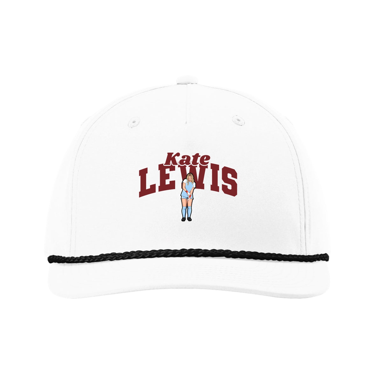 Five-Panel Classic Rope Cap — Signature Arch in White