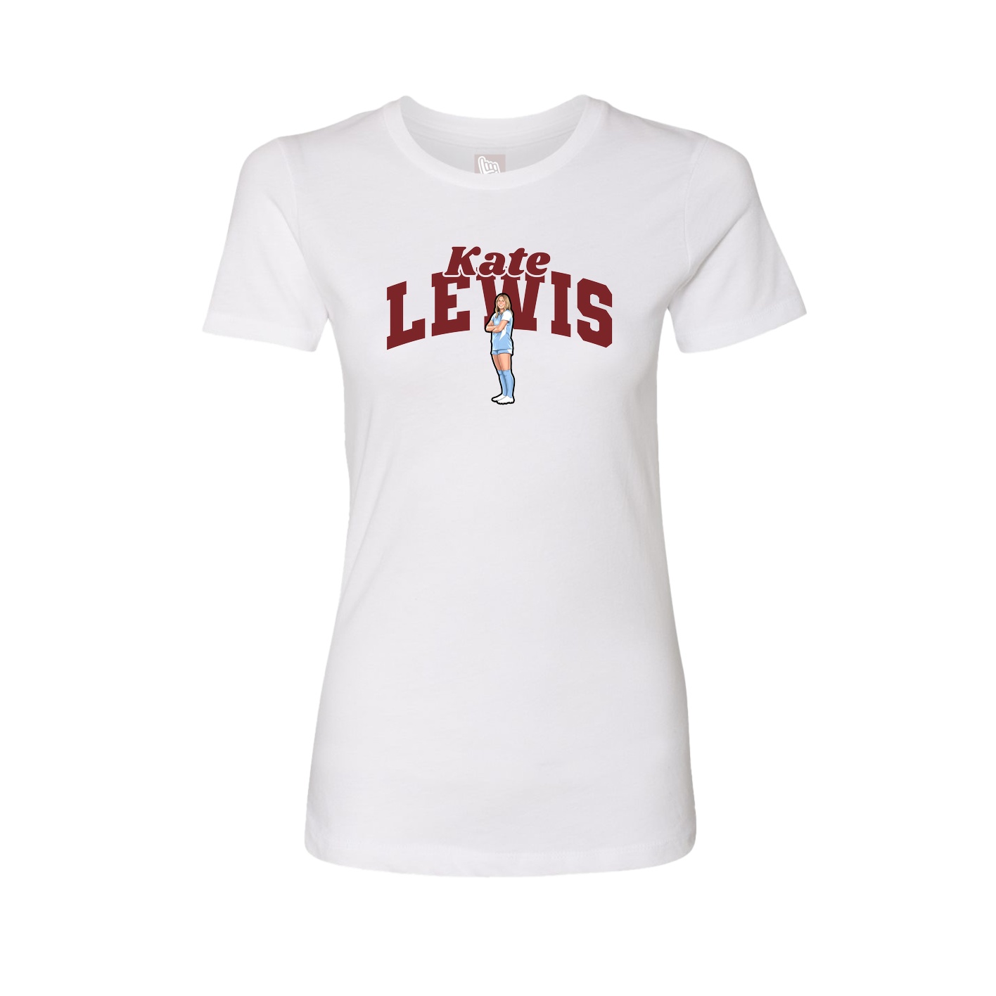 Fitted Women's Tee — Signature Arch in White