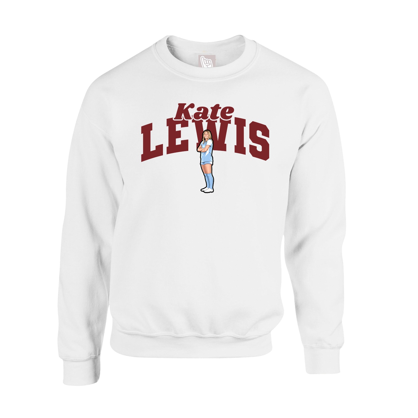 Fleece Crew — Signature Arch in White
