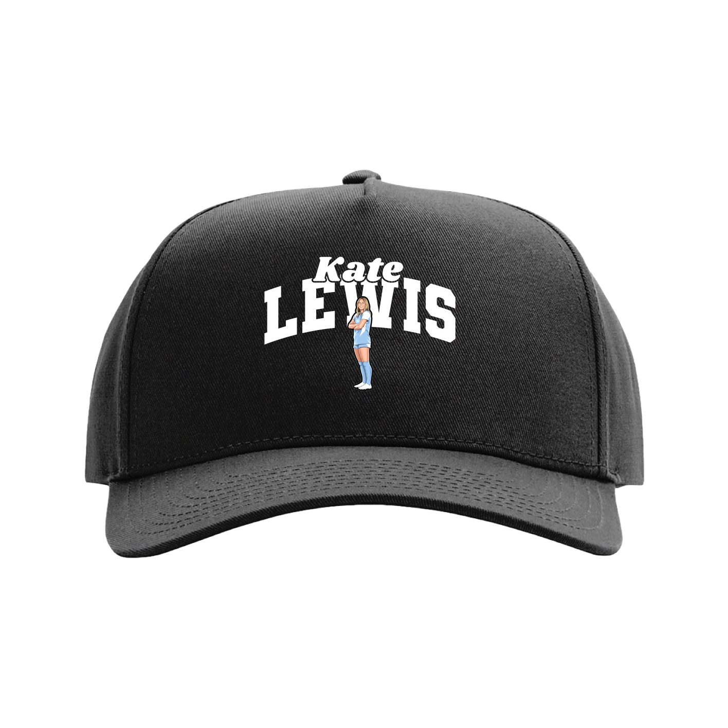 Full Fabric Five-Panel Champ Cap — Signature Arch in Black