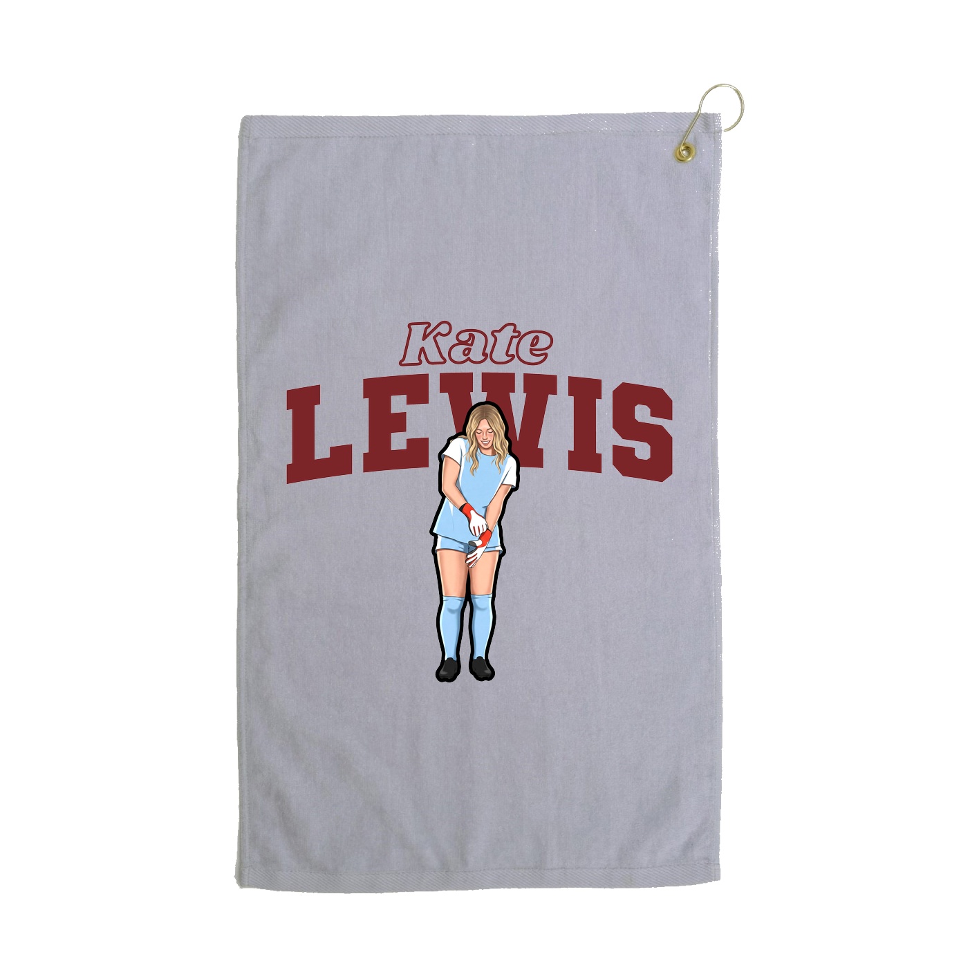 Golf Towel — Name Arch in Grey