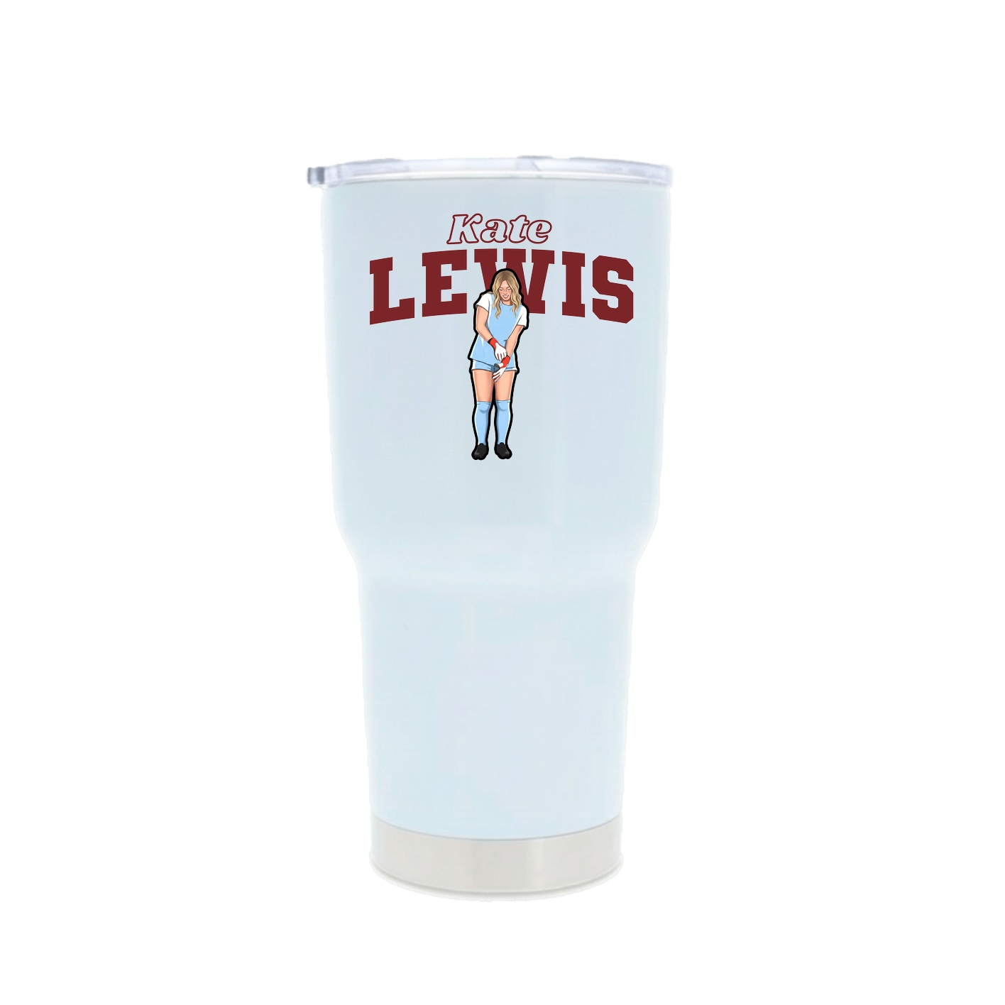30oz Stainless Steel Tumbler — Name Arch in White