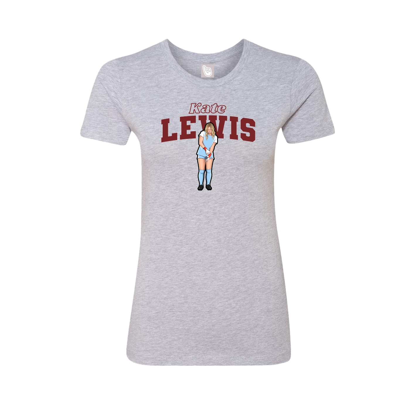 Fitted Women's Tee — Name Arch in Grey