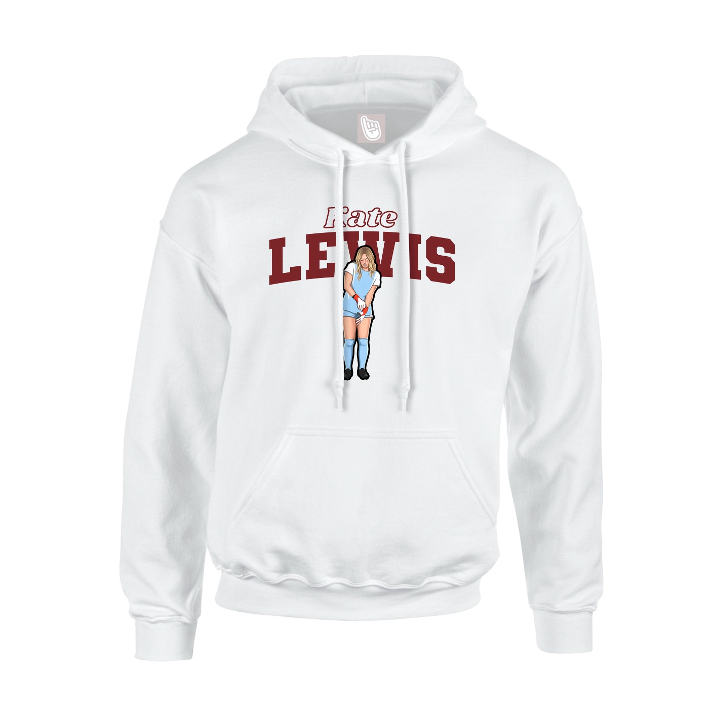 Youth Hoodie — Name Arch in White