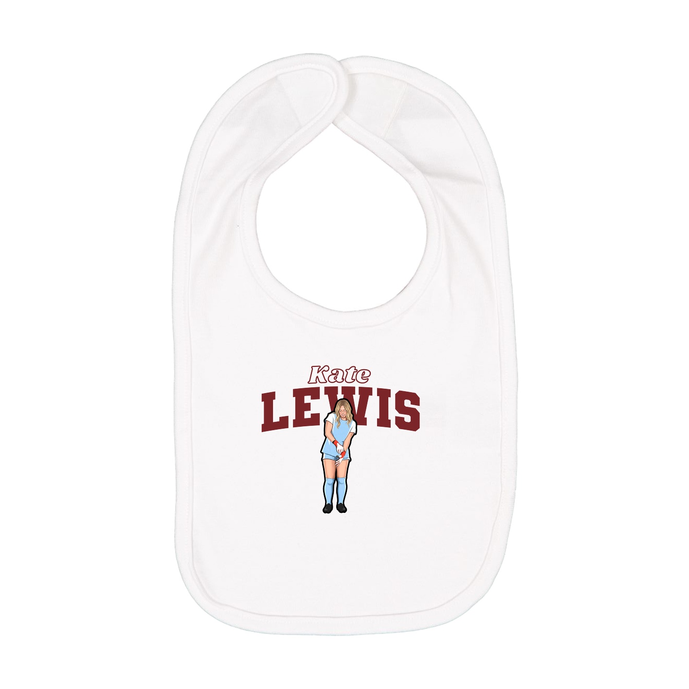 Infant Bib — Name Arch in White