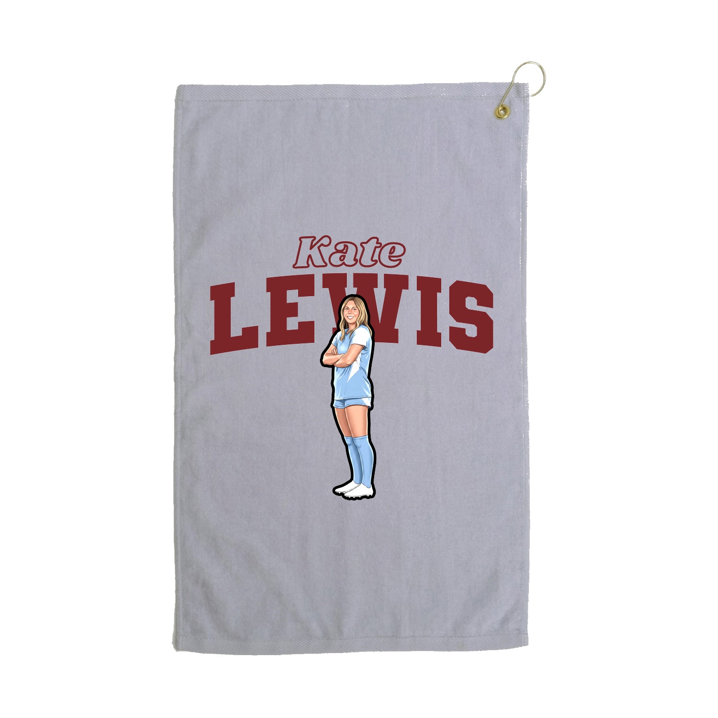 Golf Towel — Name Arch in Grey