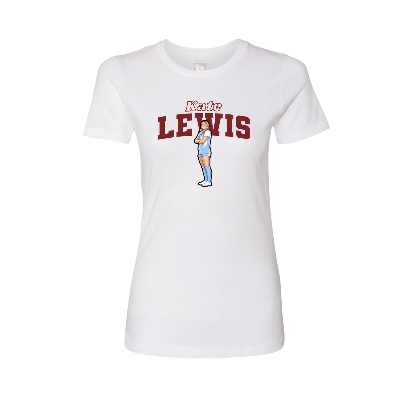 Fitted Women's Tee — Name Arch in White