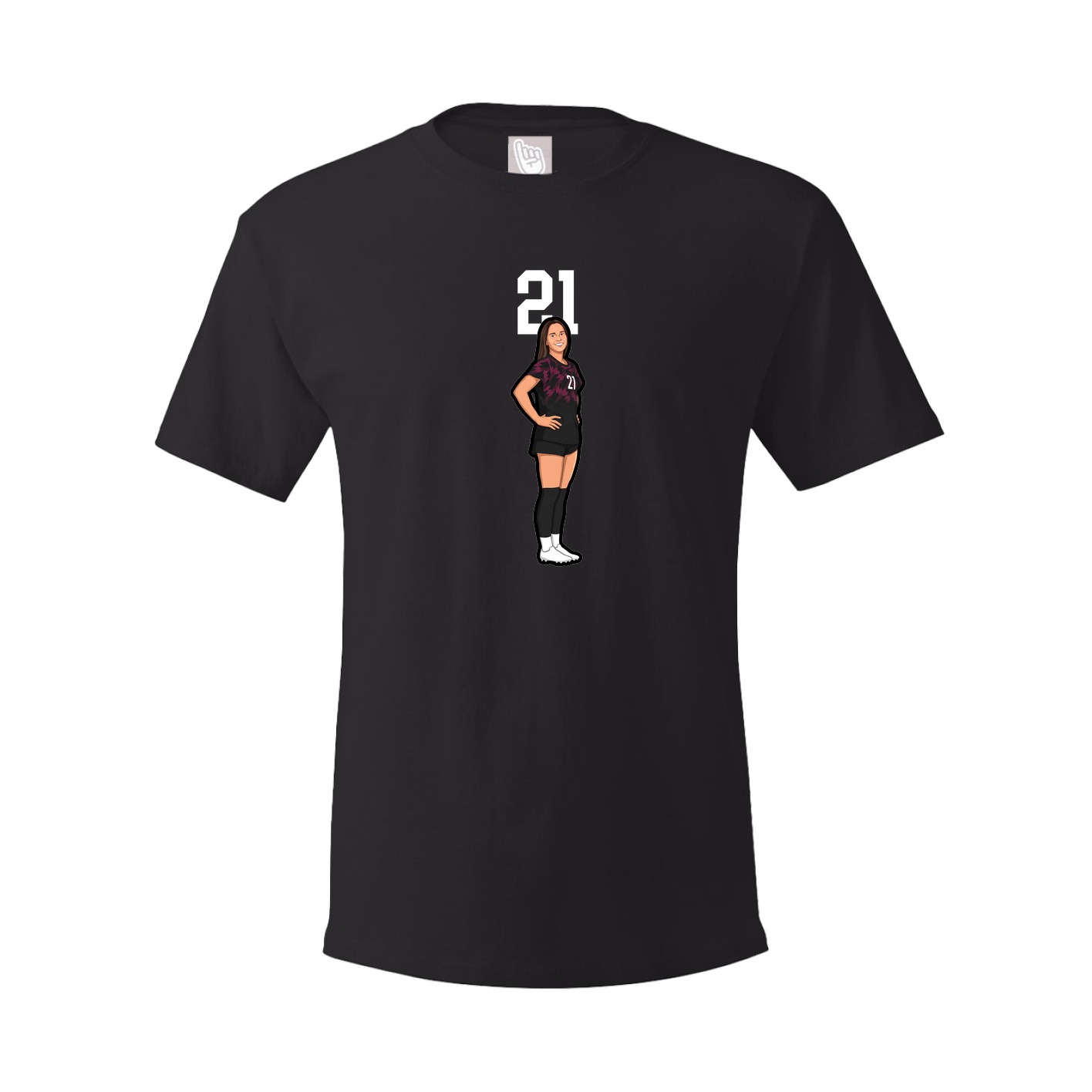 Youth Tee — Number Top in Black