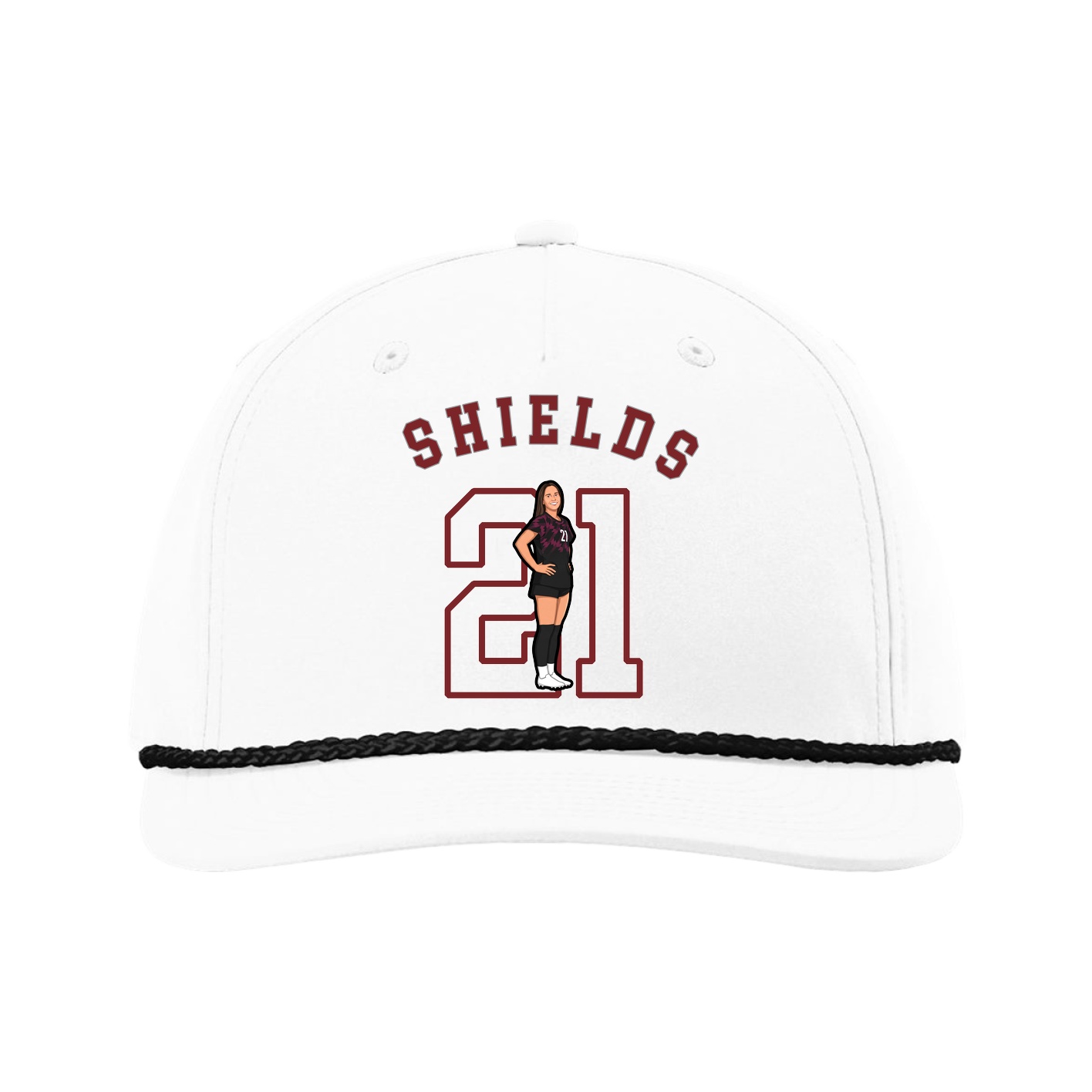 Five-Panel Classic Rope Cap — Shirsey Arch in White