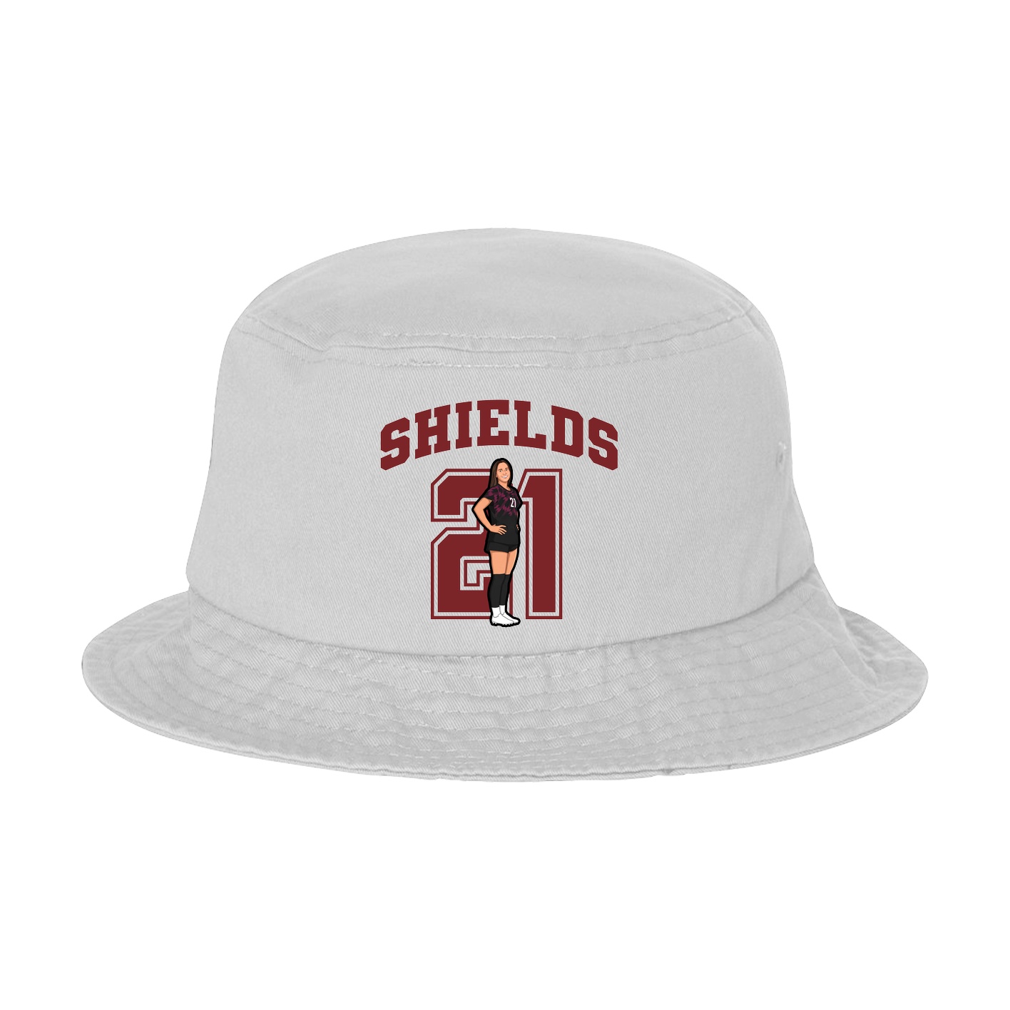 Bucket Cap — Number in White