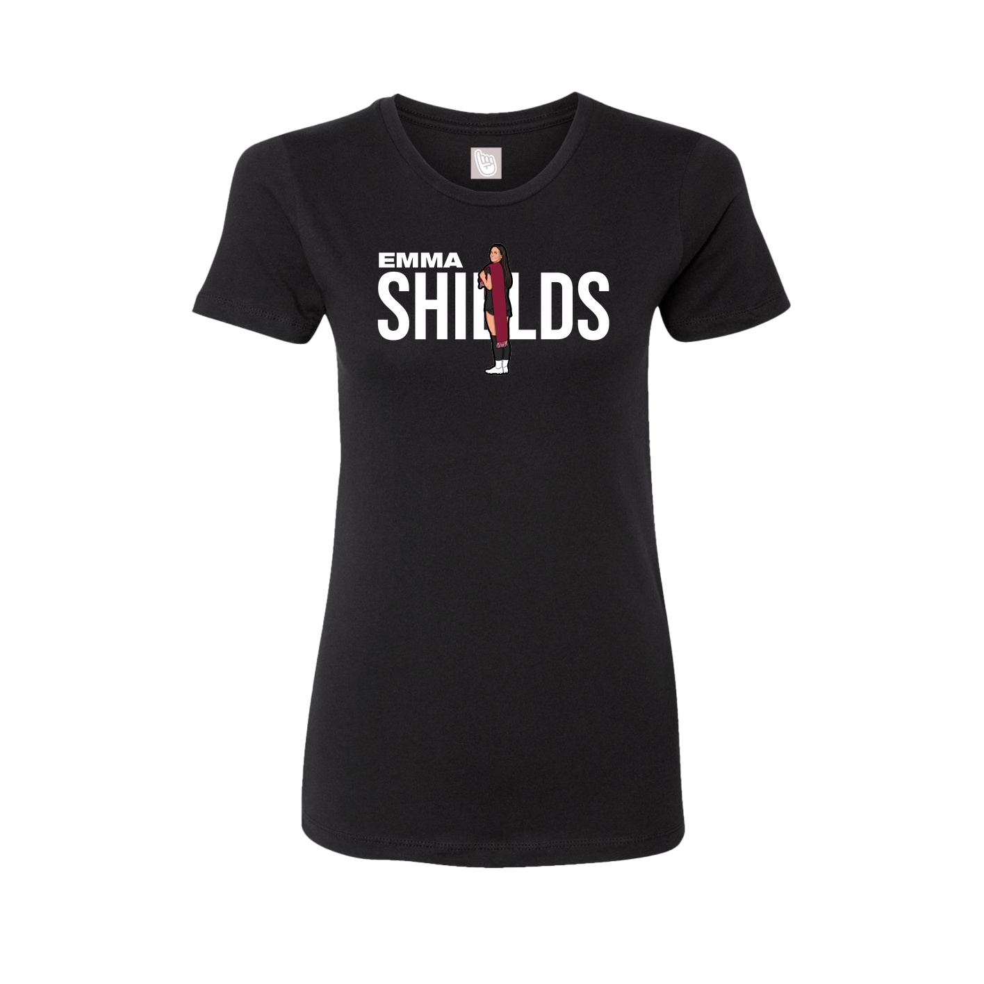 Fitted Women's Tee — Player Name in Black
