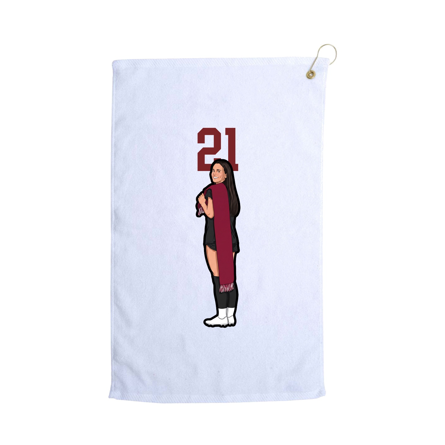 Golf Towel — Number Top in White