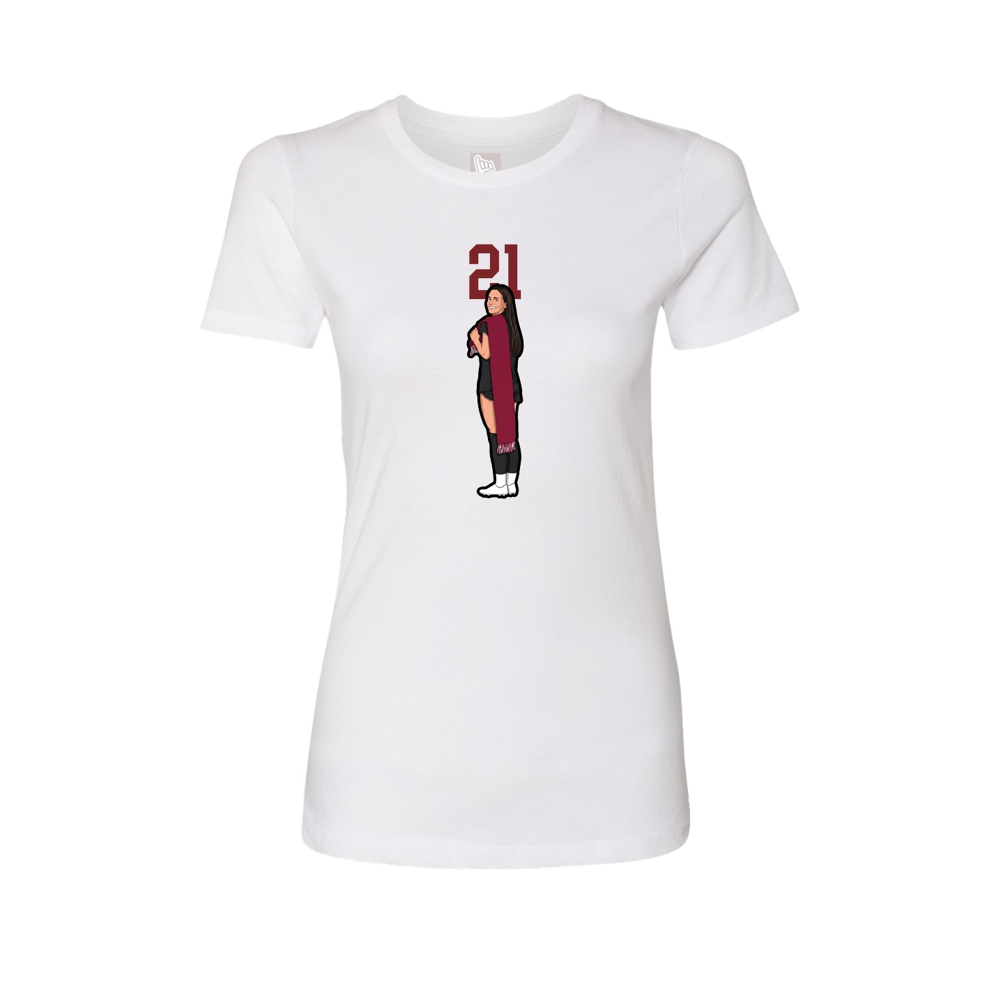 Fitted Women's Tee — Number Top in White