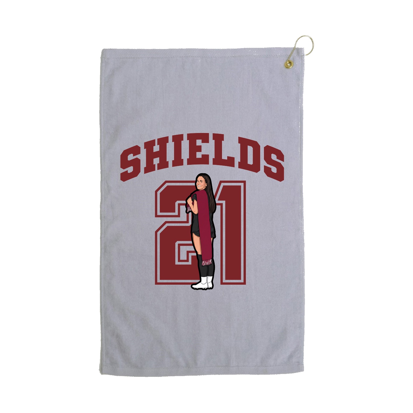Golf Towel — Number in Grey