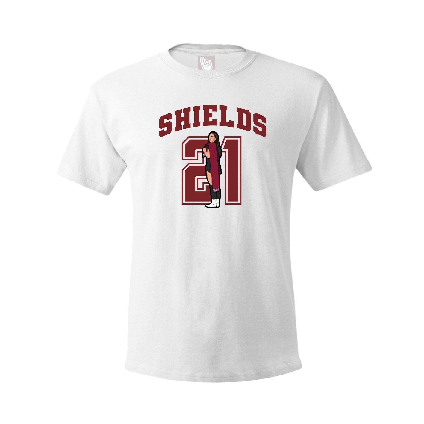Youth Tee — Number in White
