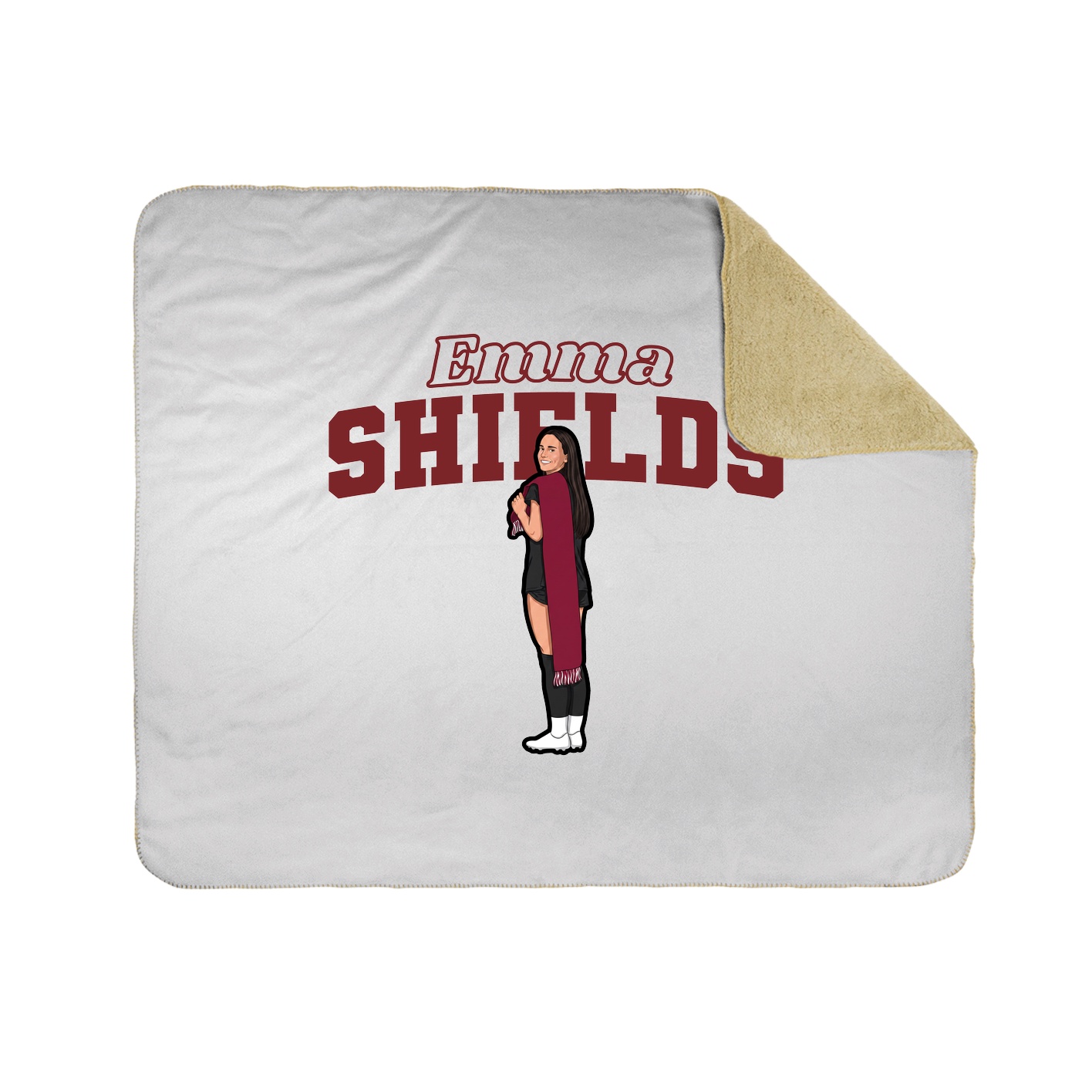 Throw Blanket — Name Arch in White
