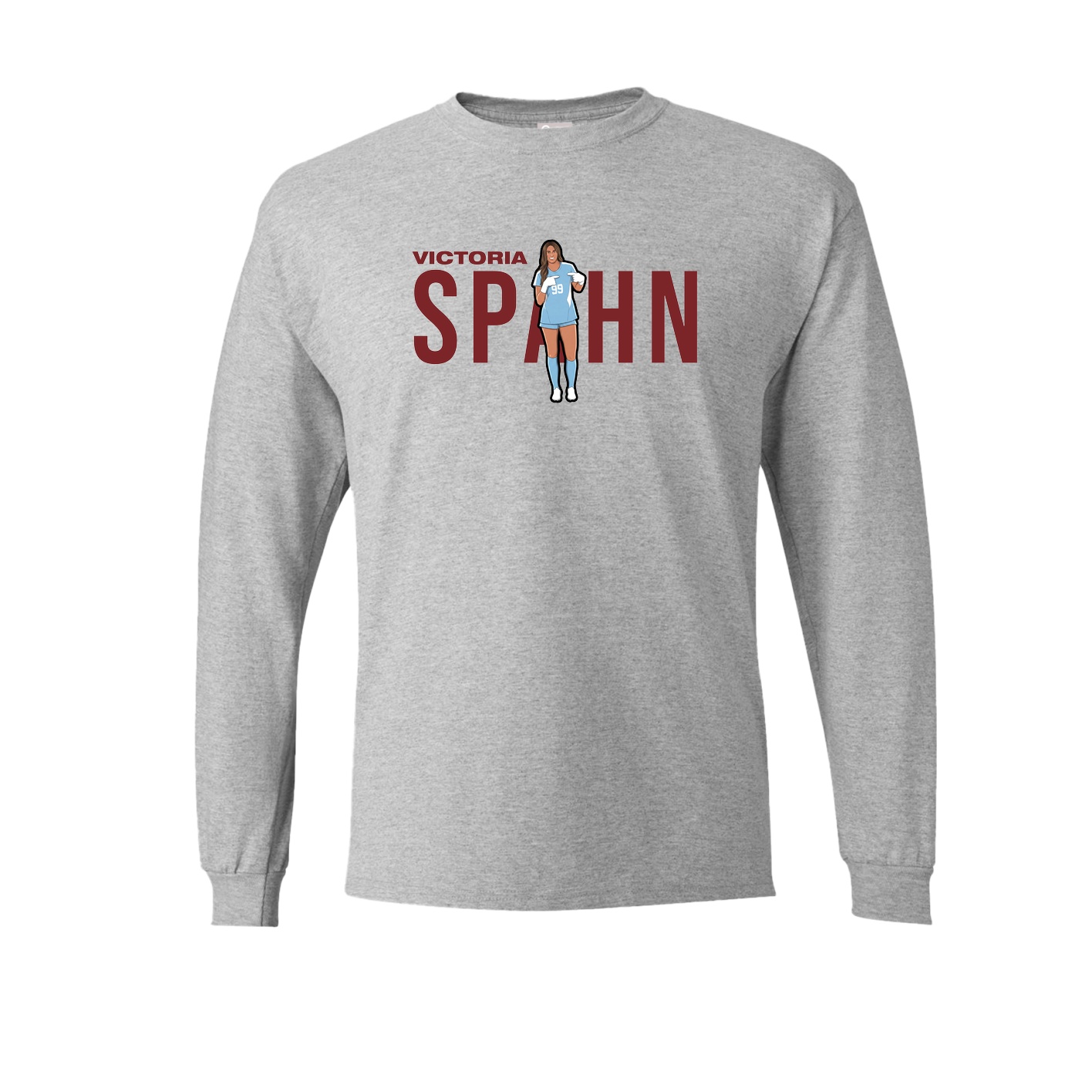 Long Sleeve Tee — Player Name in Grey