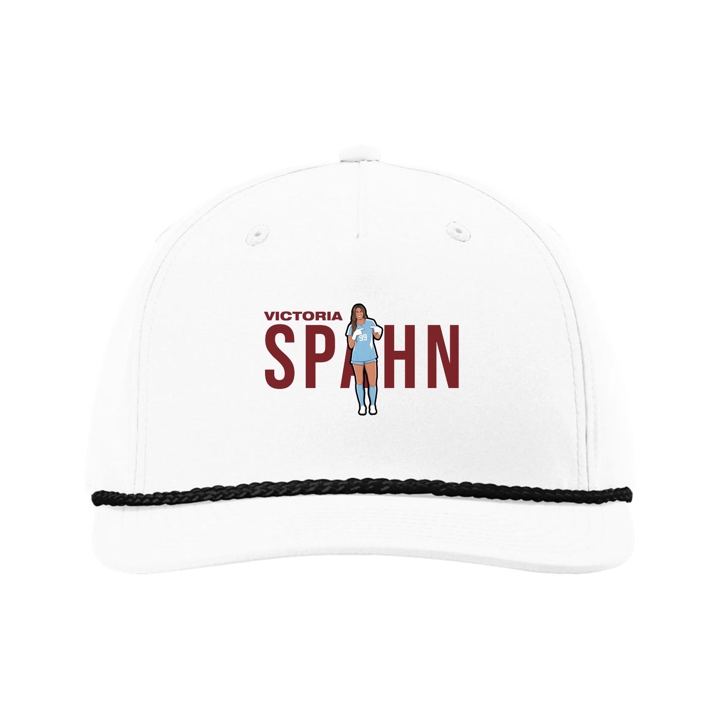 Five-Panel Classic Rope Cap — Player Name in White