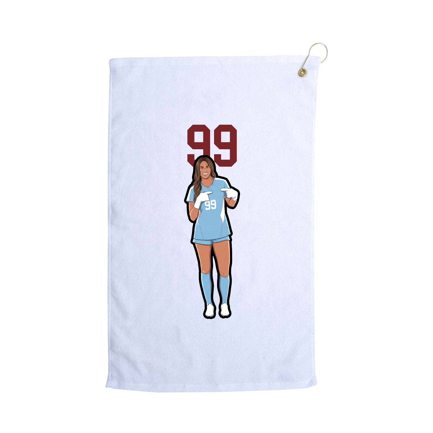 Golf Towel — Number Top in White