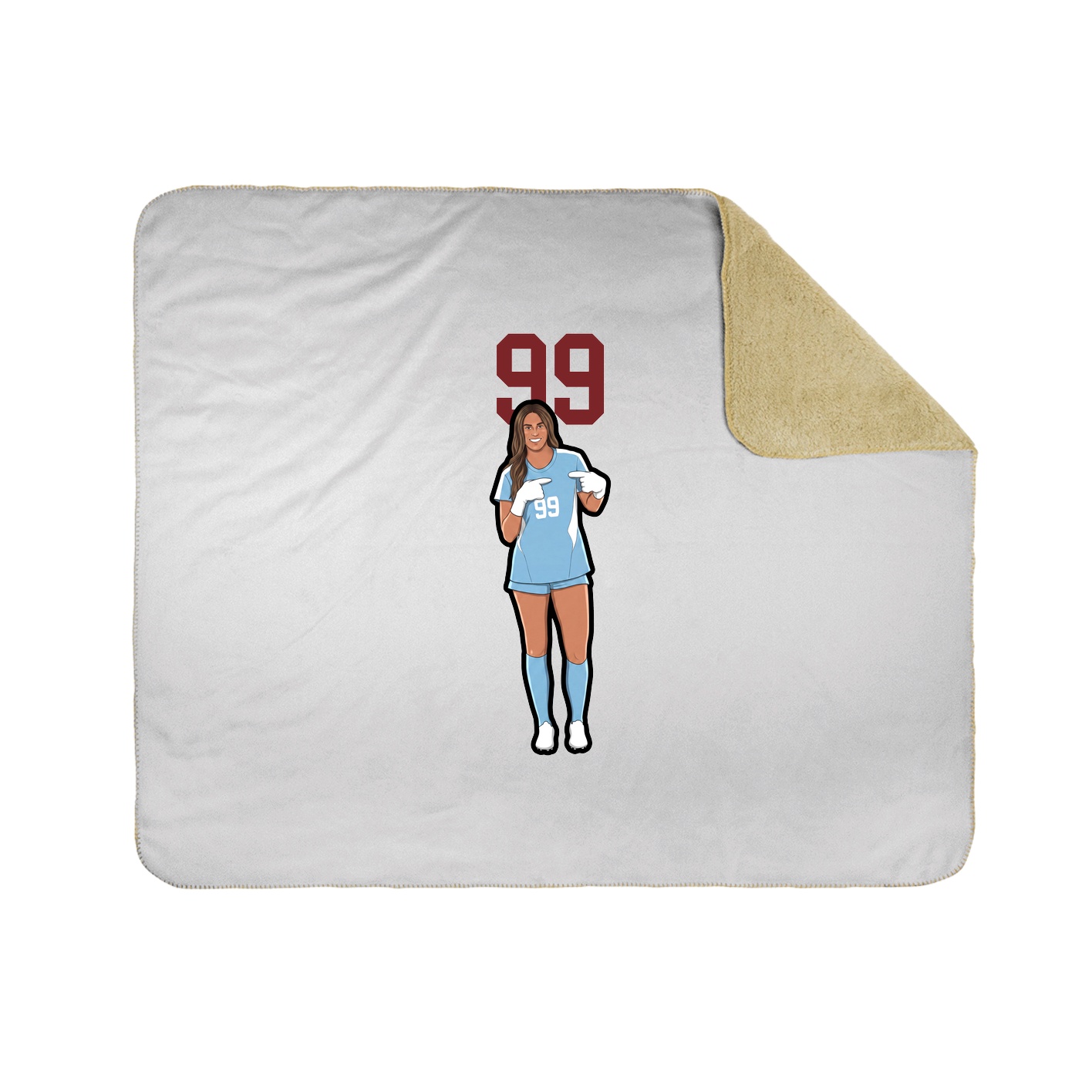 Throw Blanket — Number Top in White