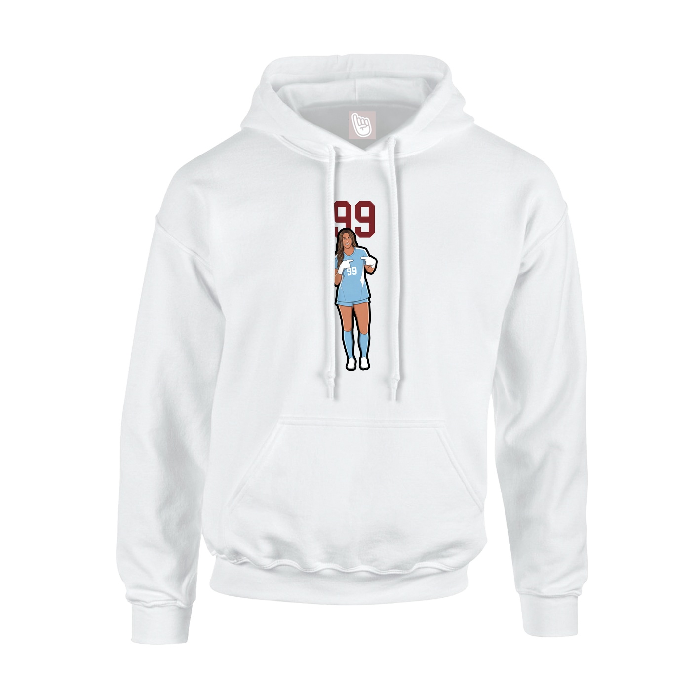 Youth Hoodie — Number Top in White