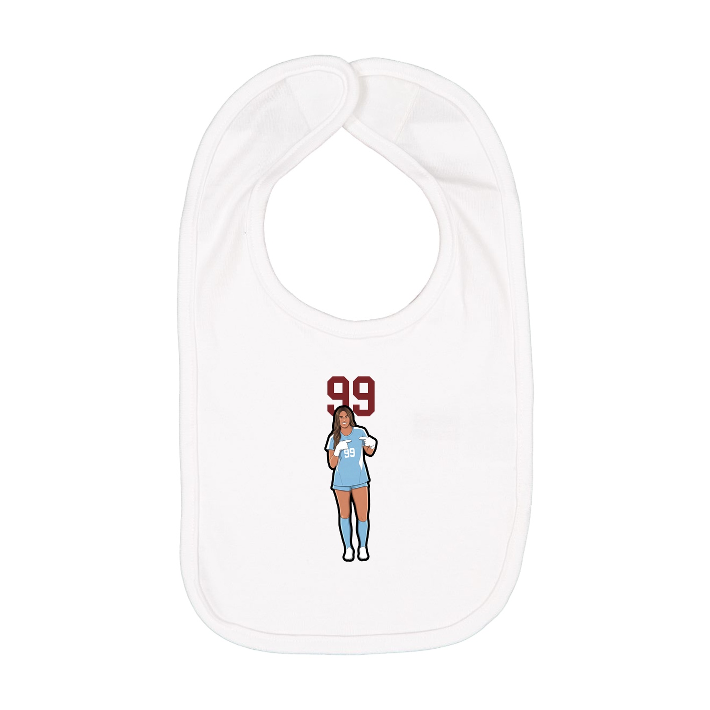Infant Bib — Number Top in White