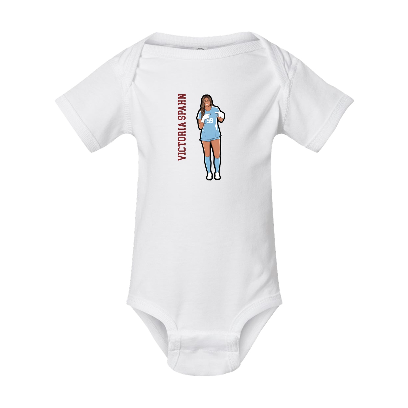 Baby Onesie — Name Vertical in White
