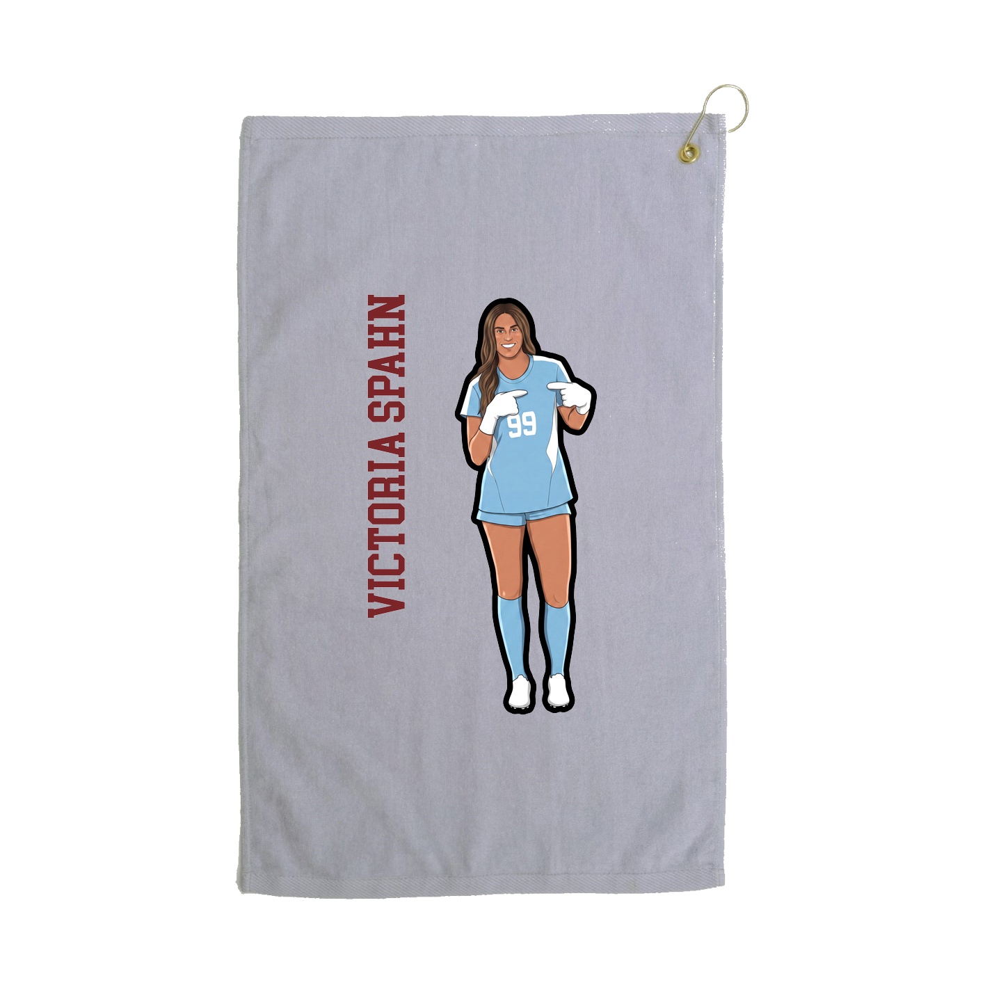 Golf Towel — Name Vertical in Grey