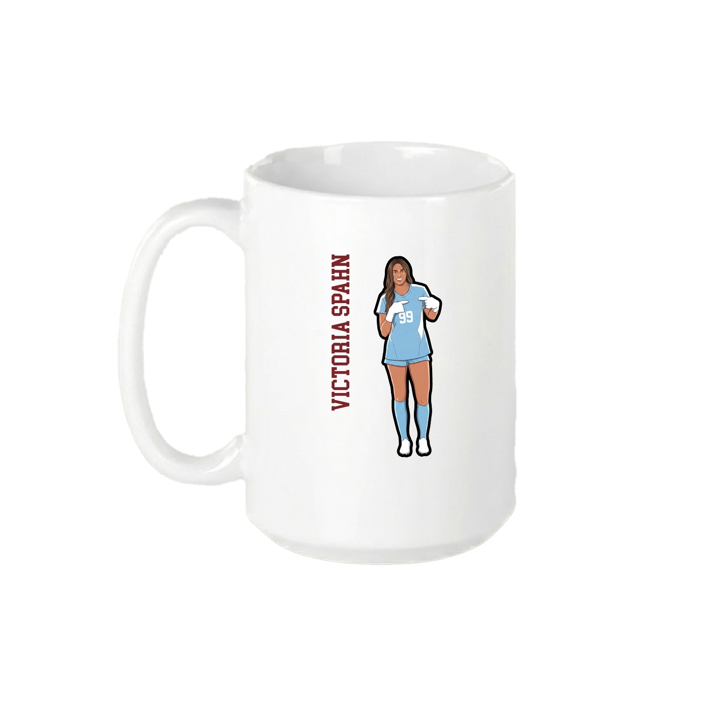 15oz Coffee Mug — Name Vertical in White