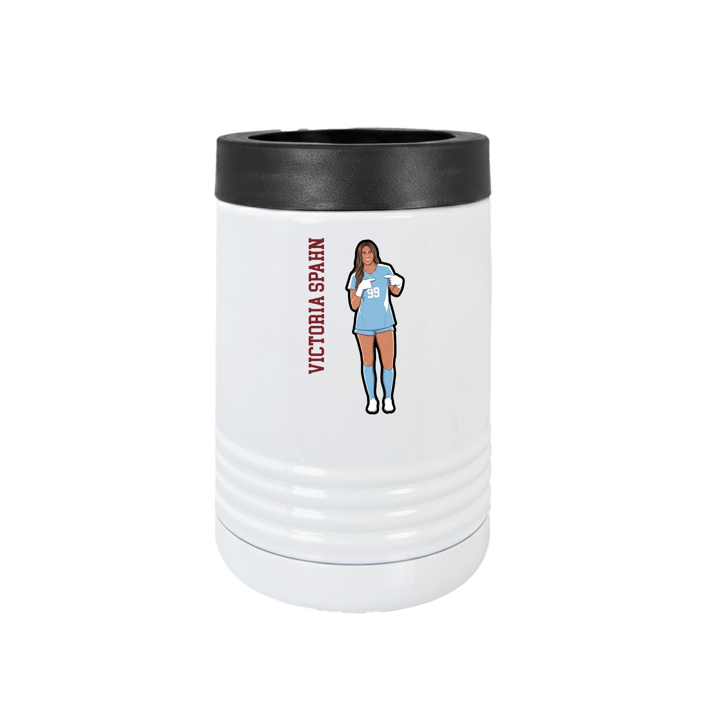 Beverage Holder — Name Vertical in White