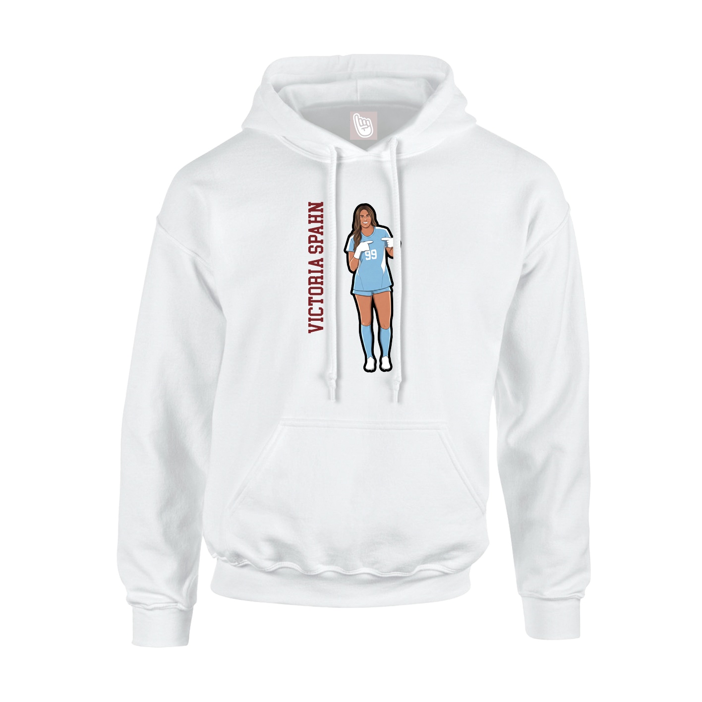 Hoodie — Name Vertical in White