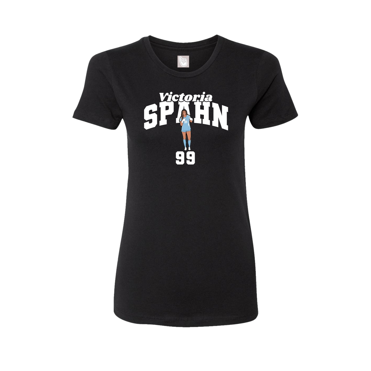 Fitted Women's Tee — Signature Arch in Black