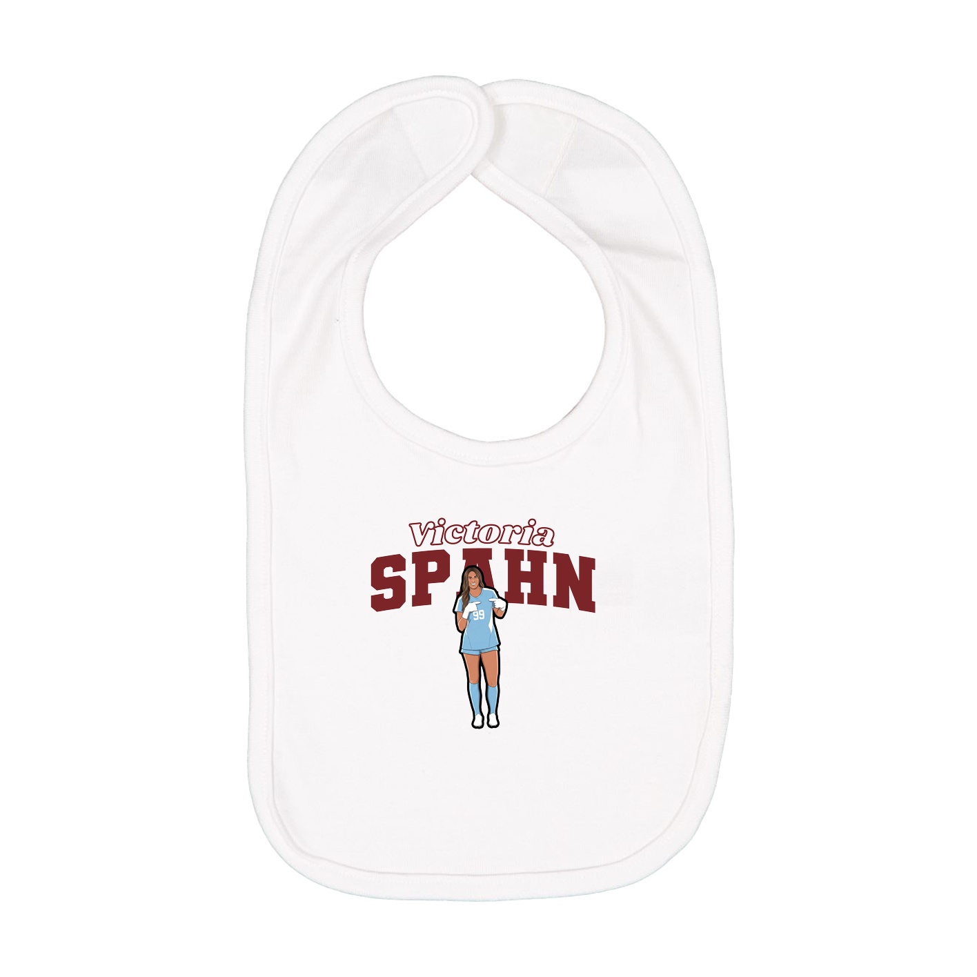 Infant Bib — Name Arch in White