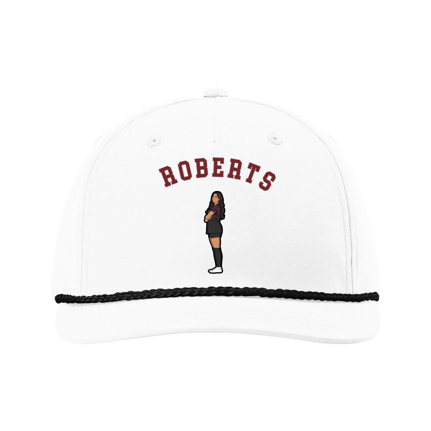 Five-Panel Classic Rope Cap — Shirsey Arch in White