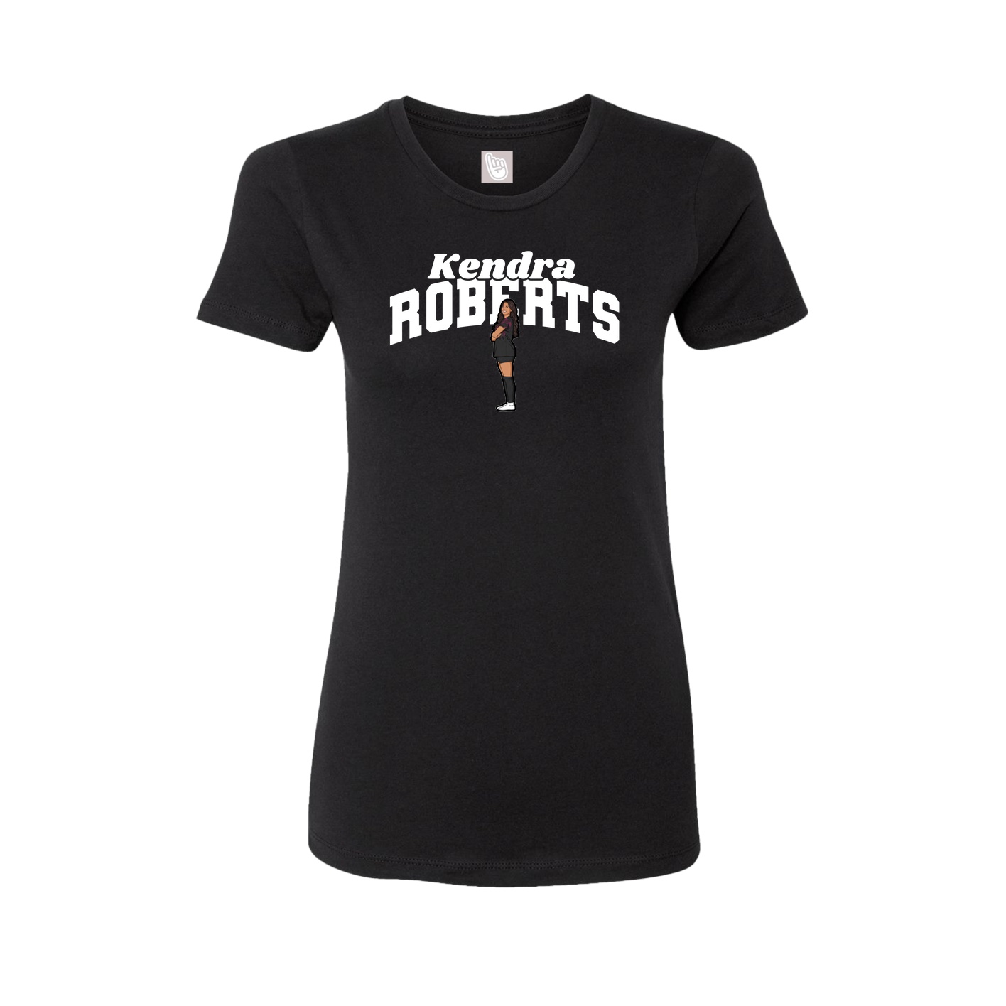 Fitted Women's Tee — Signature Arch in Black