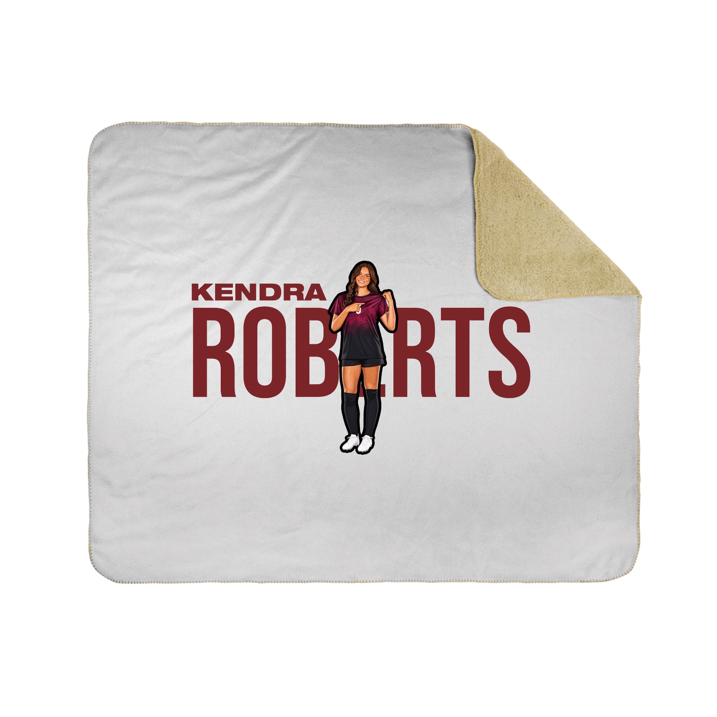 Throw Blanket — Player Name in White