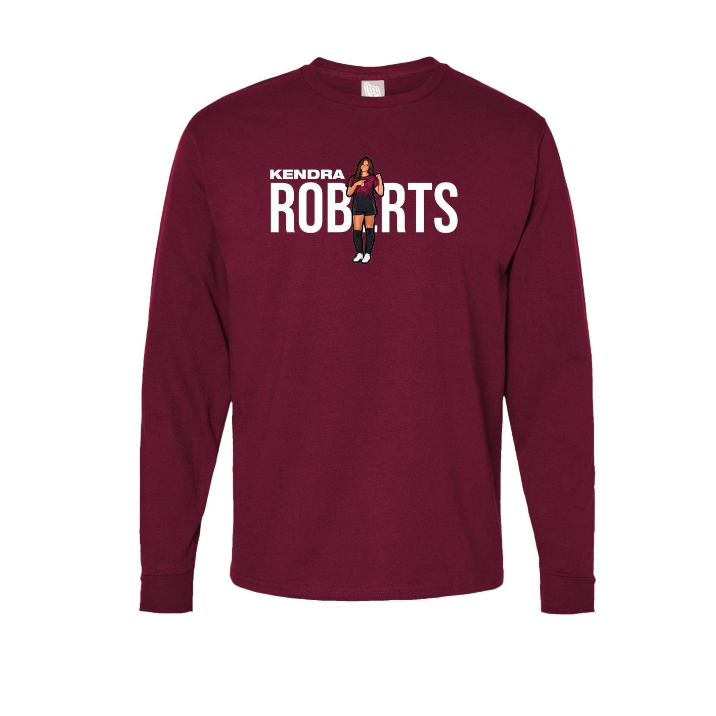 Long Sleeve Tee — Player Name in Cardinal