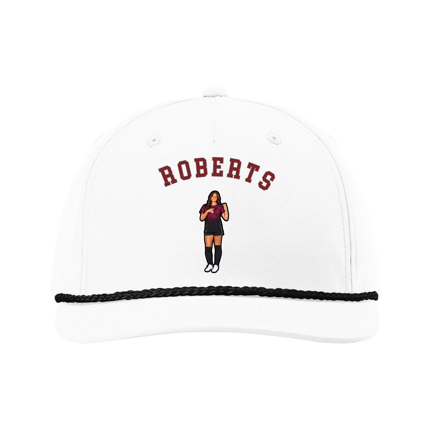 Five-Panel Classic Rope Cap — Shirsey Arch in White