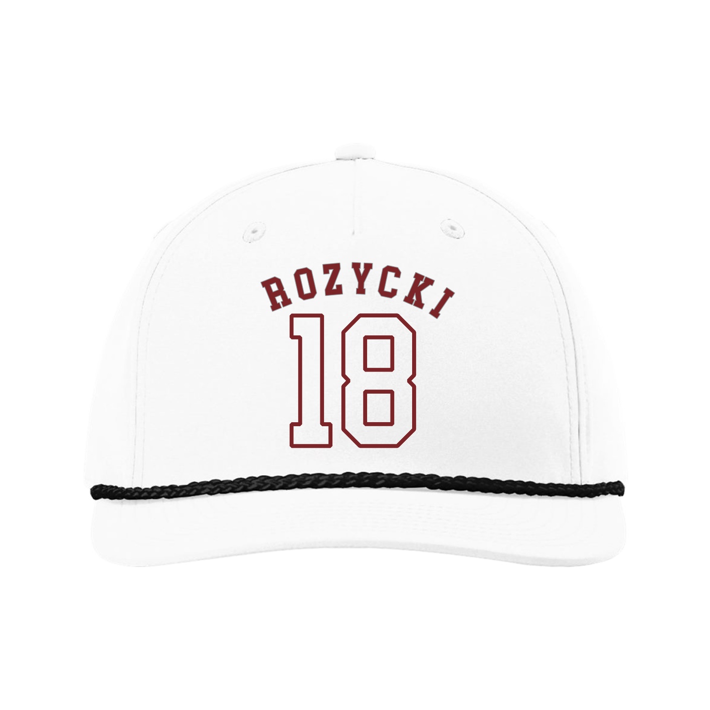 Five-Panel Classic Rope Cap — Shirsey Arch in White
